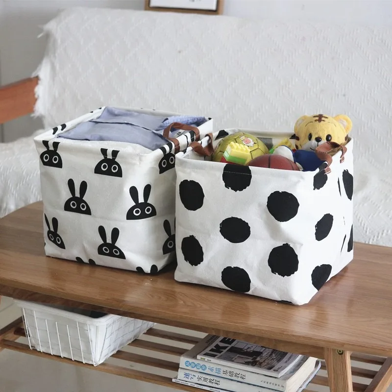 1-2Pcs Dirty Clothes Storage Box Fabric Toy Organizer Clothing Storage and Organization Dirty Laundry Basket Toys Folding Home