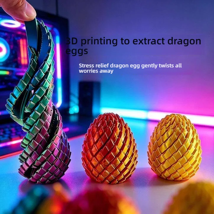 Large 3D Printing Dragon Egg Stress Relief Toy, Deformable Twist Stress Relief Model, Creative Desk Ornament, Perfect Gifts