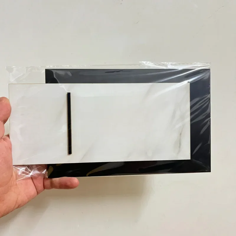28x15cm Znak domu czarno-murowa tekstura biała z taśmą dwustronną — zdjęcie 2