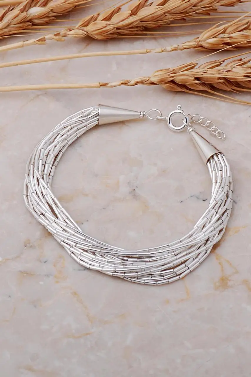 Italian Design Genuine 925 Sterling Silver Bar Dainty Chain Bracelet Delicate Lovely Bracelet Gift for Her Women Birthday Gift