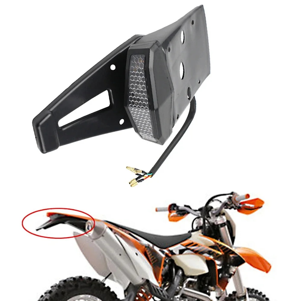 AliExpress Universal Motorcycle Rear Fender Mudguard with LED Tail Light Taillight Brake Stop Lamp 12V For Yamaha SUZUKI KTM Dirt Bike 12V