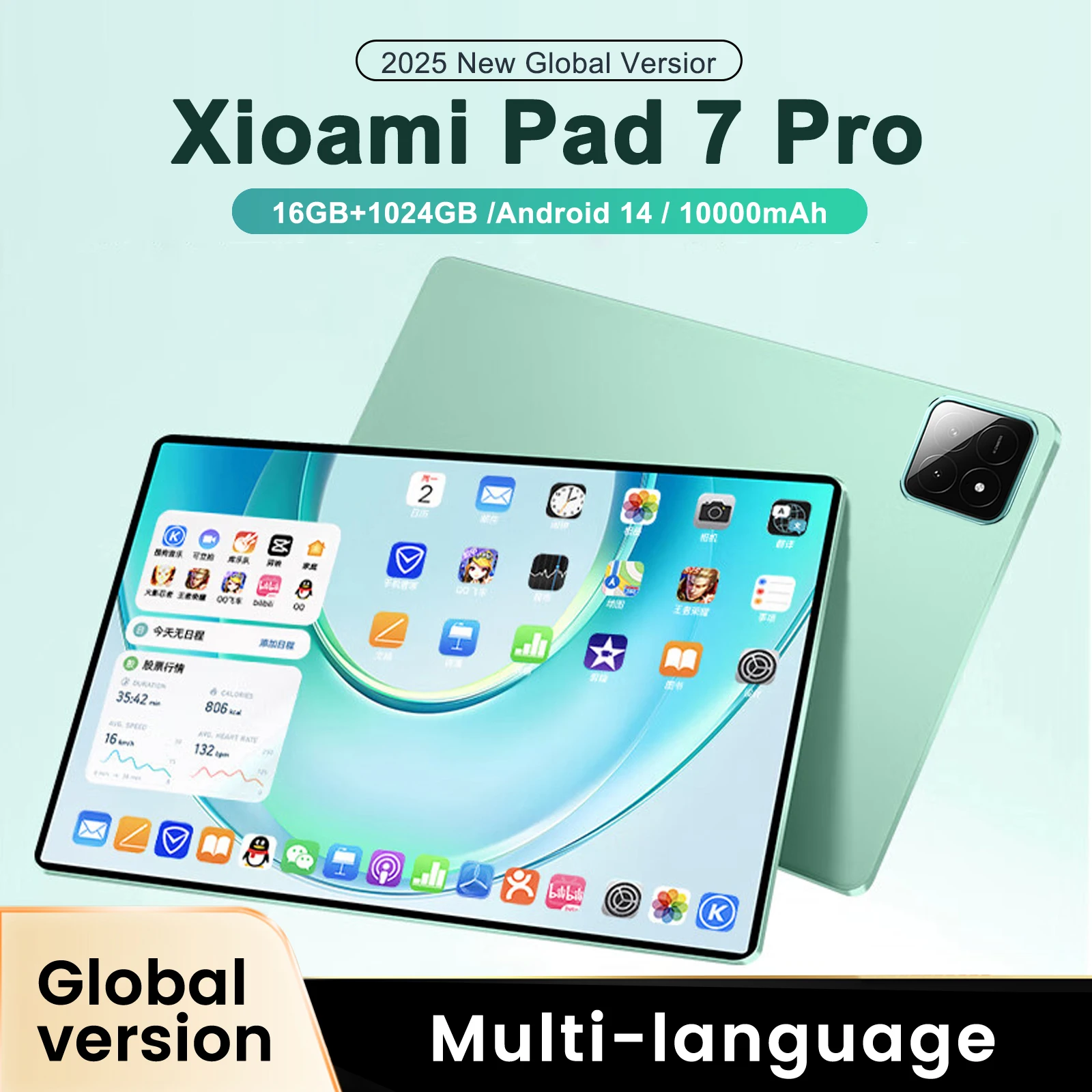 2025 Original Mi Pad 7 Pro tablette 10.1 pouces Snapdrago 8gen2 Version mondiale Android 14 16GB + 1T 10000mAh 5G double SIM WiFi GPS