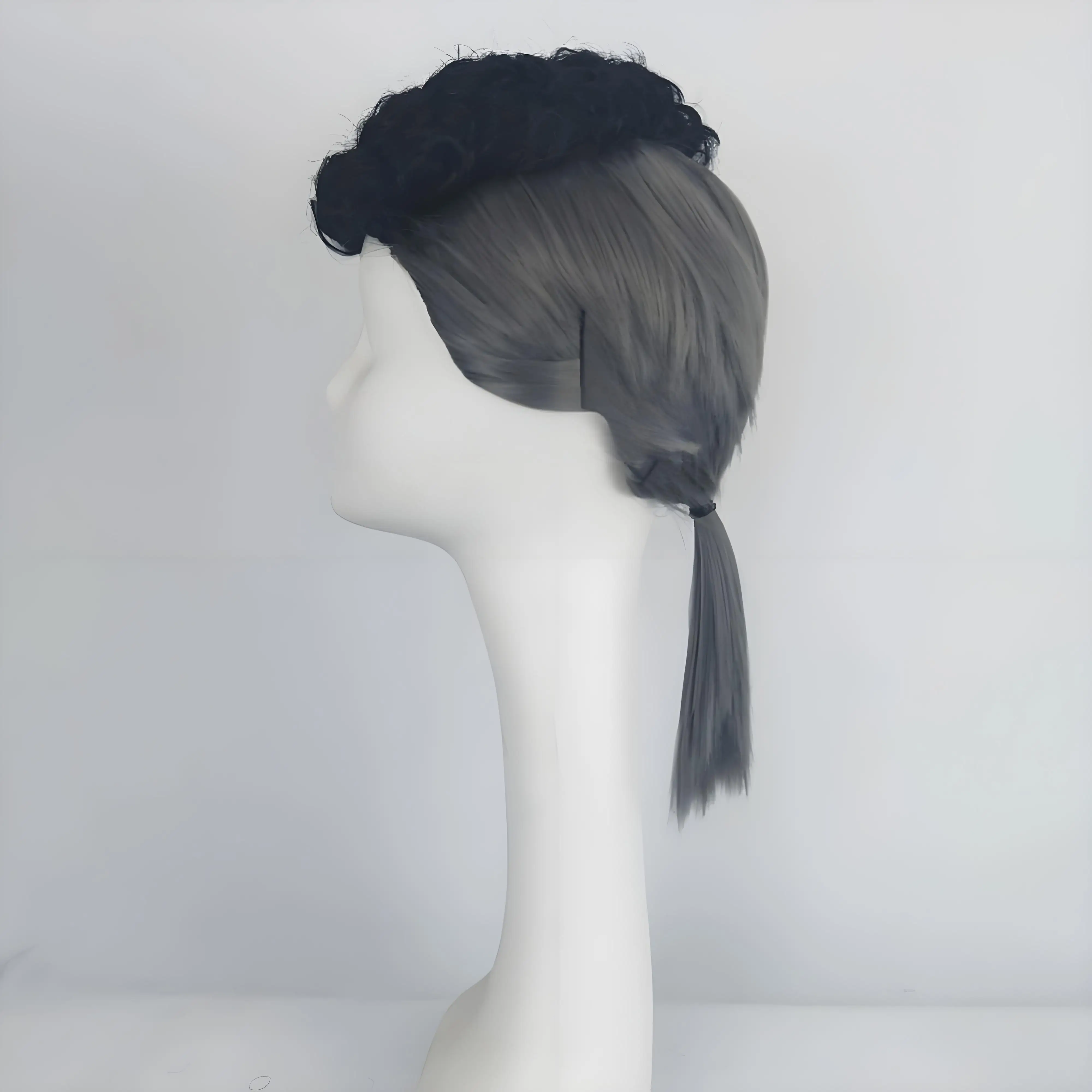 Perruque de Cosplay JoJo's Bizarre Adventure, 50cm, gris foncé, cheveux synthétiques résistants à la chaleur, accessoire de Costume Anime