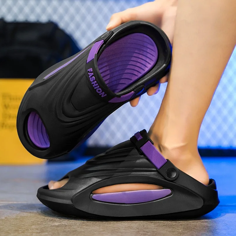 

Мужские летние сандалии, дышащая обувь для воды на толстой подошве, нескользящие пляжные шлепанцы, легкие уличные тапочки для вождения