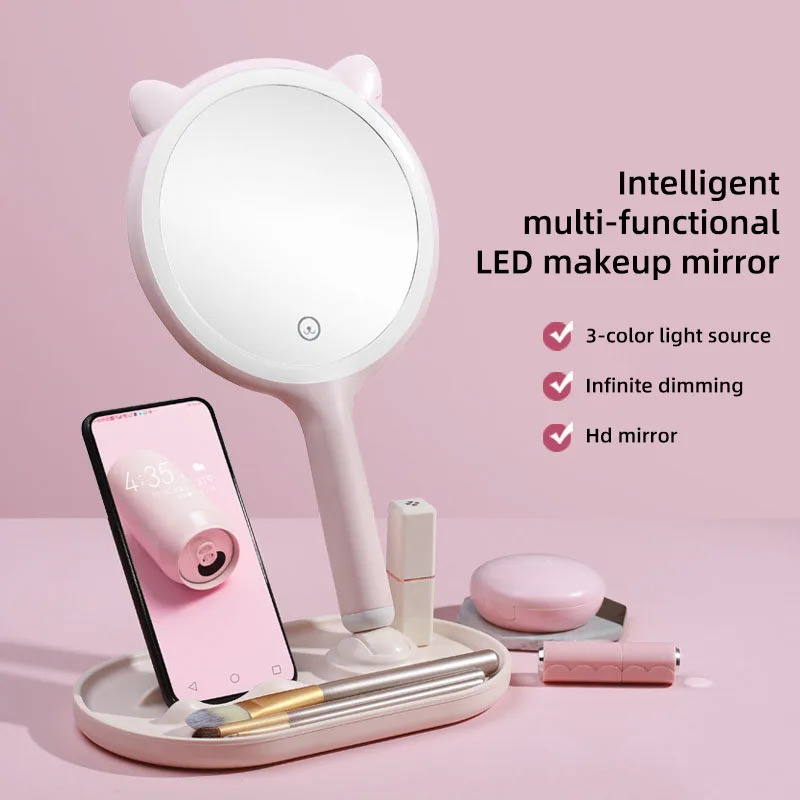 

LED makeup mirror USB charging fill light mirror portable beauty mirror desktop beauty mirror HD daylight mirror