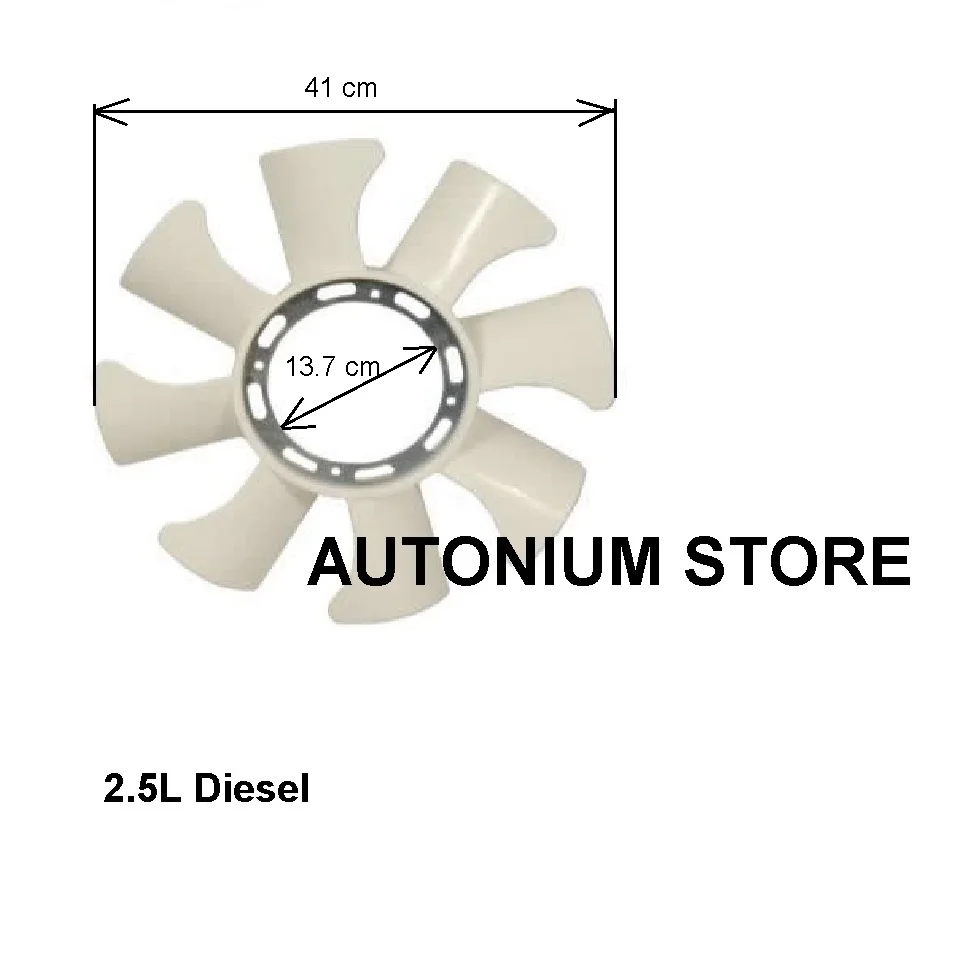 Engine Radiator Cooling Fan 8 Blade for MD165631 2500D Mitsubishi L200 (1996-2005) - L300 - Delica - (Pajero Montero 1990-2003)