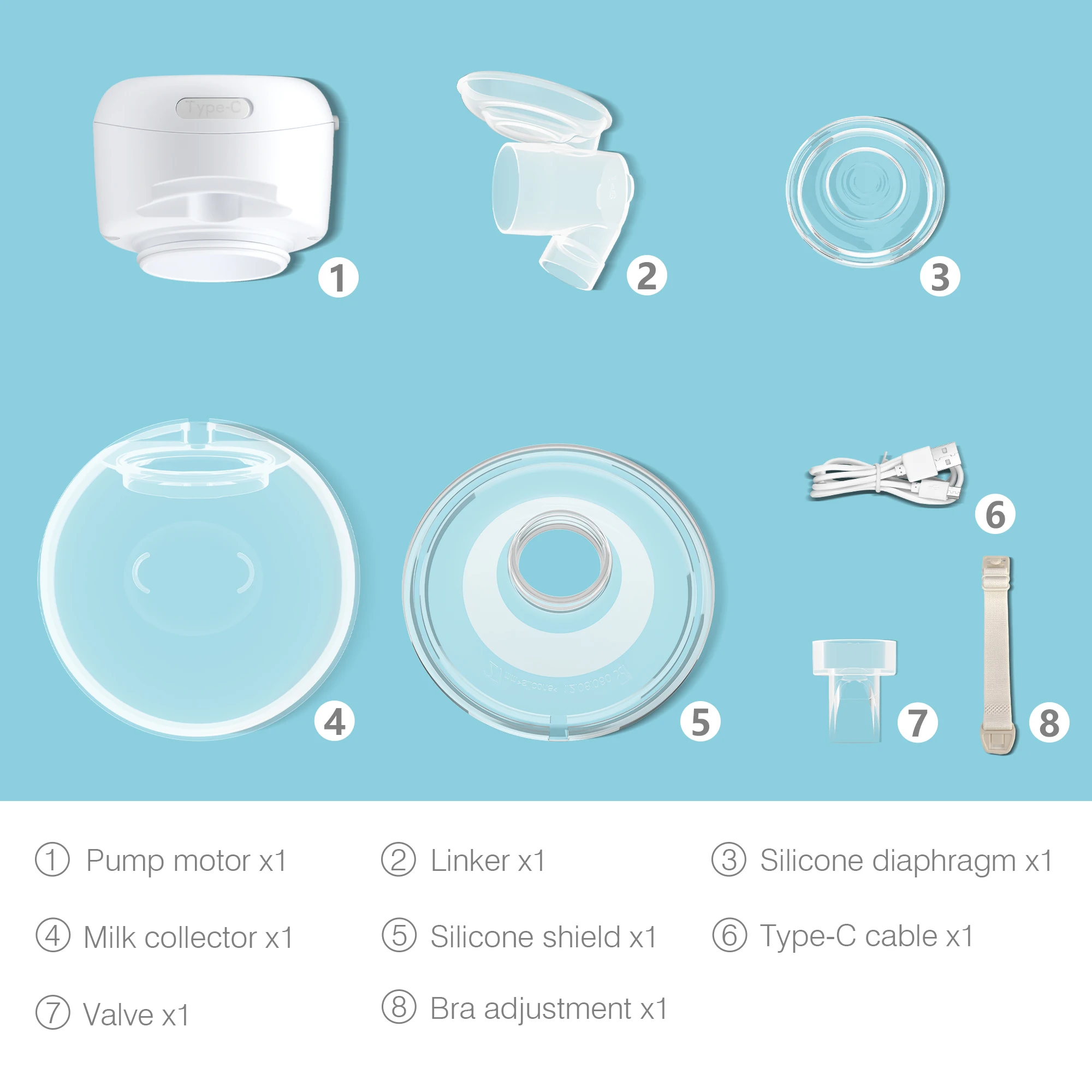 Electric Wearable Breast Pump 4 Modes 9 Suction Levels Silent BPA-Free Hands Free Portable Breastfeeding for Newborn,24mm Flange