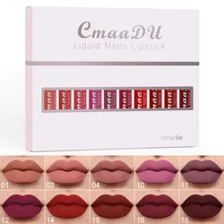 CmaaDu 6pcs/10pcs/set velvet matte durable waterproof easy color non-stick cup texture silky saturation high lip gloss