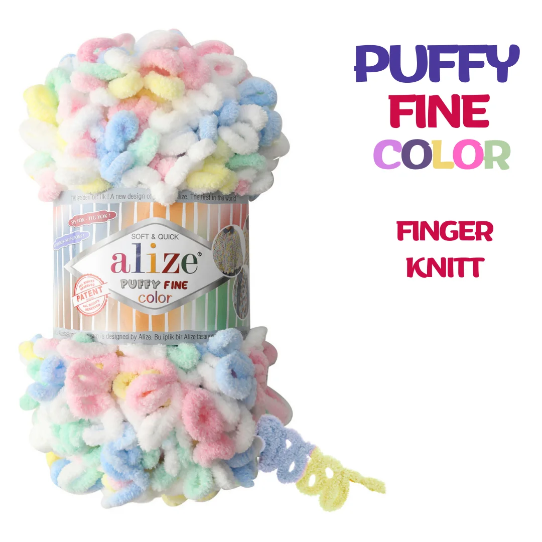 Alize Puffy Fine Color Finger Knitting Yarn for Hand Knitting Amigurumi DIY Baby Knitwear Blanket Bedspread Scarf Sweater Beanie