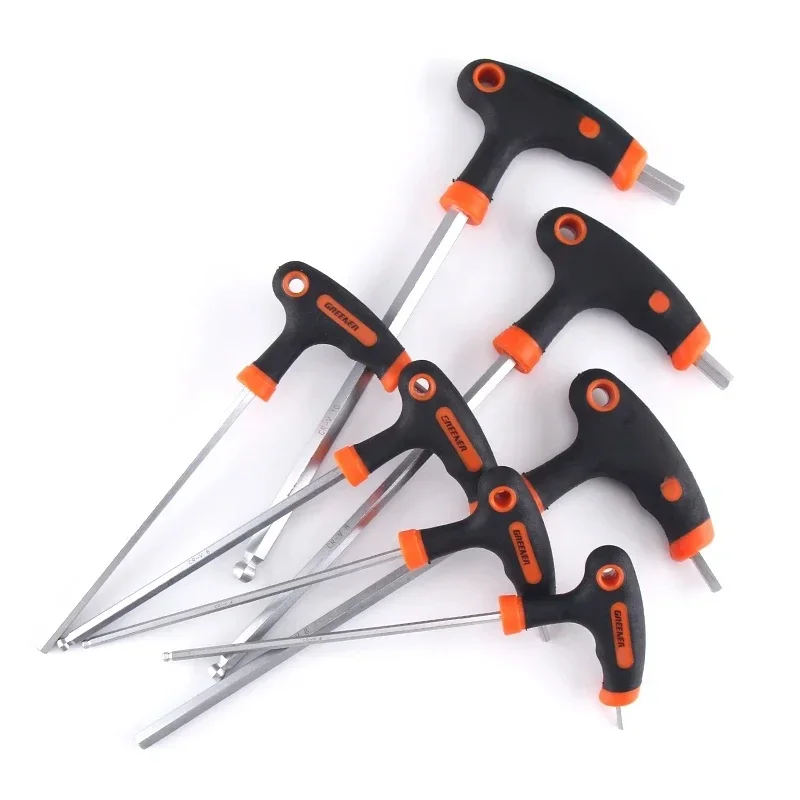 Clé hexagonale universelle à double extrémité, tête sphérique, poignée de type T, réparation de vélo, outils ménagers, Allen