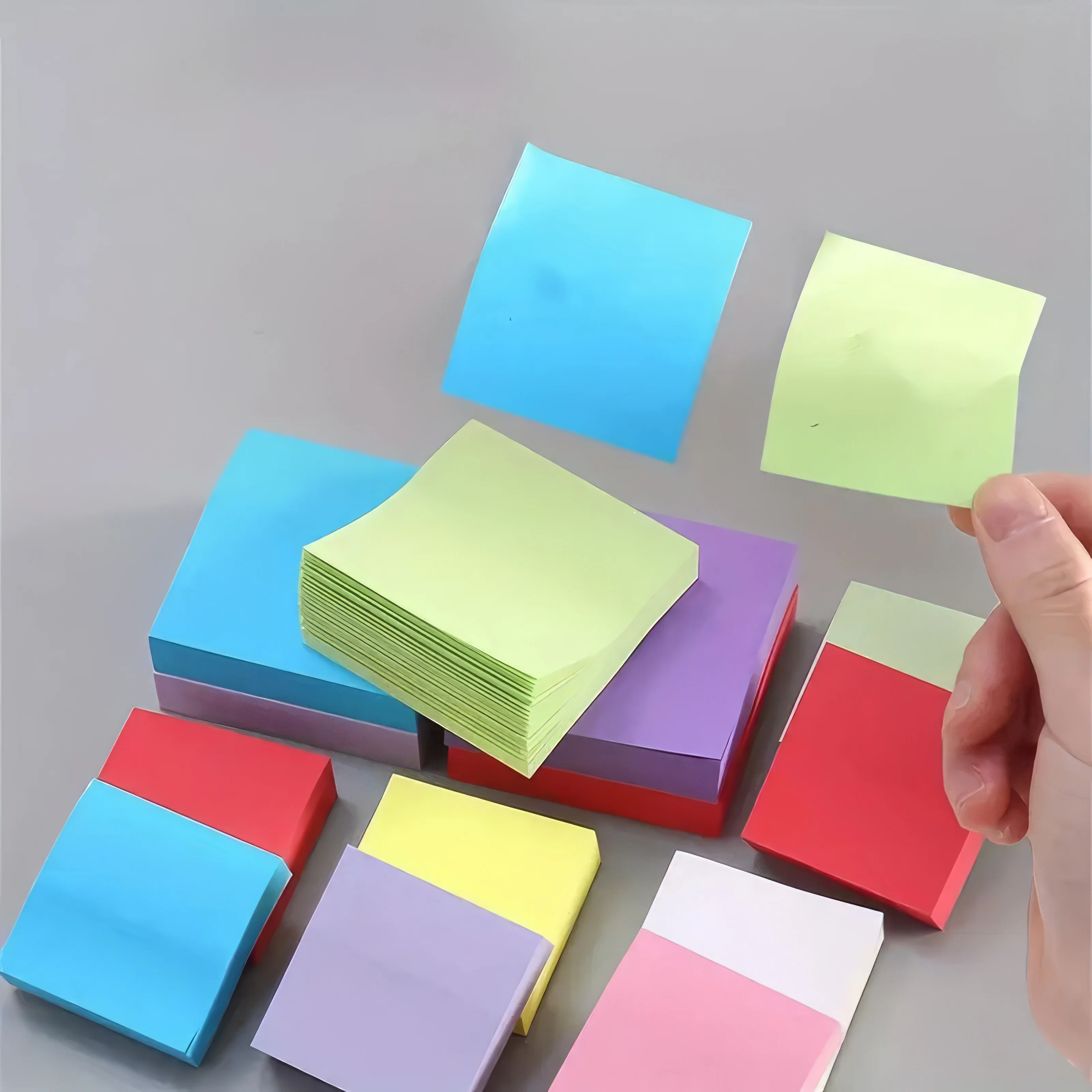 혼합 색상 스티커 메모지 22개, 자체 접착 디자인, 휴대용 노트북, 사무실, 가정, 학교에 적합