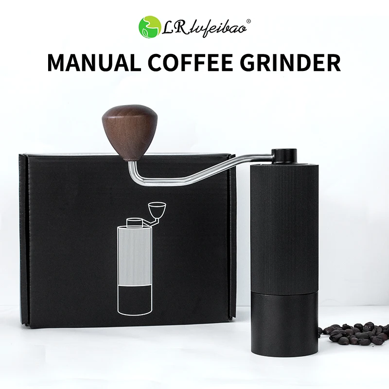 

Manual Coffee Grinder Portable Mill CNC Stainless Steel Professional Double Bearing Adjustable Hand Burr Coffee Bean Grinding