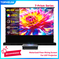 72''-150''Motorized Floor Rising Projector Screen T-Prism ALR Ultra Short Throw Screen for AWOL Formovie Hisense Laser Projector