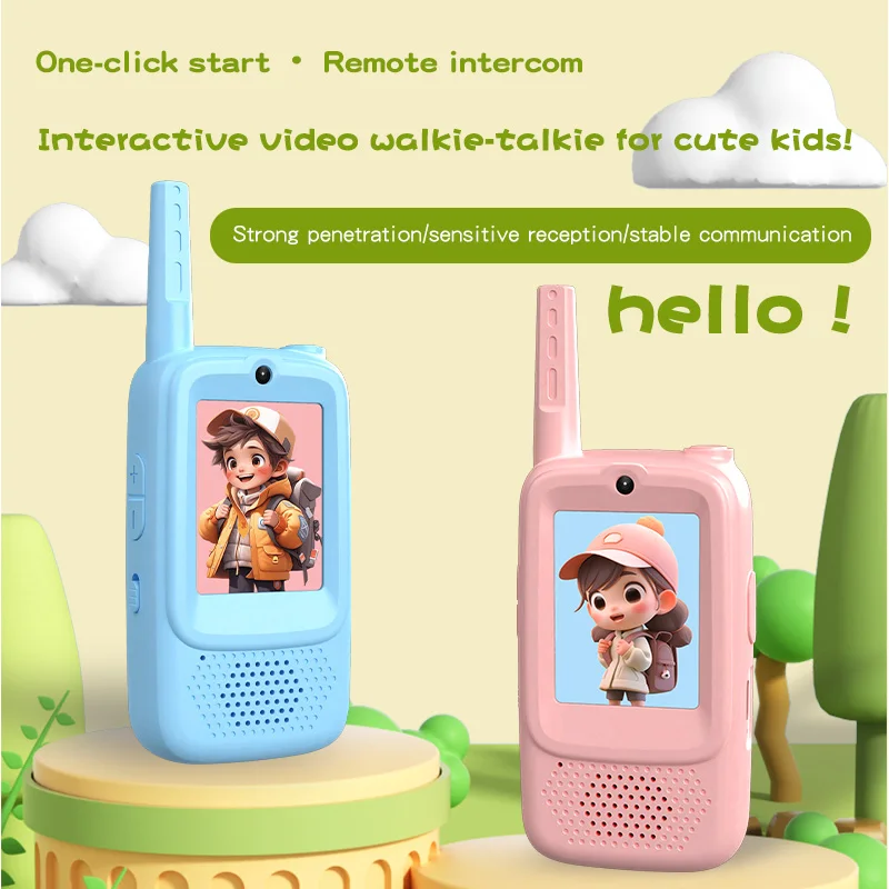 Christmas 2026 NEW 2pcs Video Walkie Talkie Video Intercom 2-inch HD Fonts One-Click Call Cartoon Voice Changer Gift for Kids