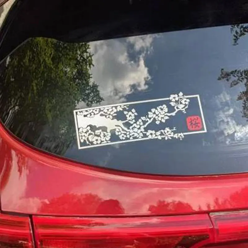 ساكورا شجرة شير ملصقات السيارات أنيمي محمول ملصق نافذة الديكور مقاوم للماء منع Dask في يموت قطع شارات الفينيل #2