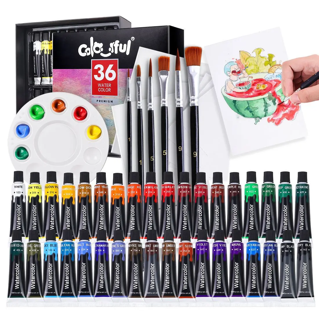 Acrylic Paint 36 Colors 22ml Tube Acrylic Paint Set, Paint For Fabric, Clothing, Painting, Rich Pigments For Artists Painting