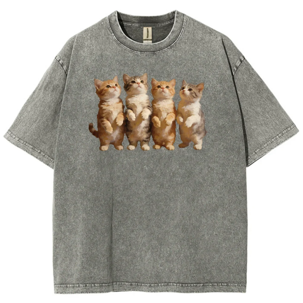 

Kitty Team Design Oversized T Shirt Casual Unisex Cotton Graphic Tee for Cat Fan Summer Streetwear Harajuku Y2K Soft Breathable