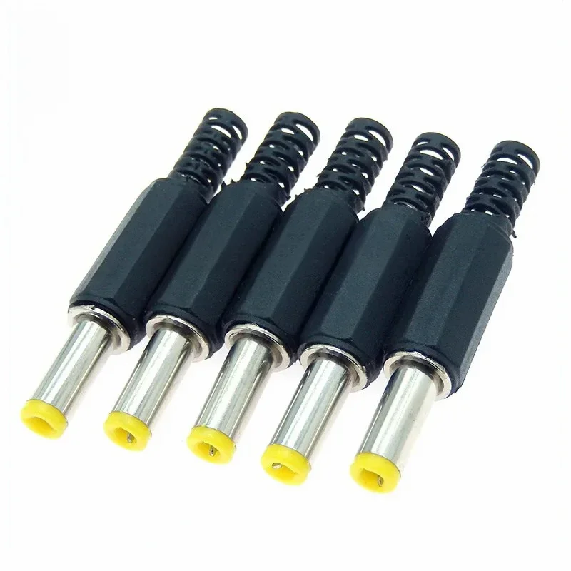 5/10 szt. 5,5 mm x 2,5 mm/5,5 mm x 2,1 mm wtyczki zasilania prądem stałym męskie złącza beczkowe czarne 5,5*2,5 5,5*2,1 — zdjęcie 2