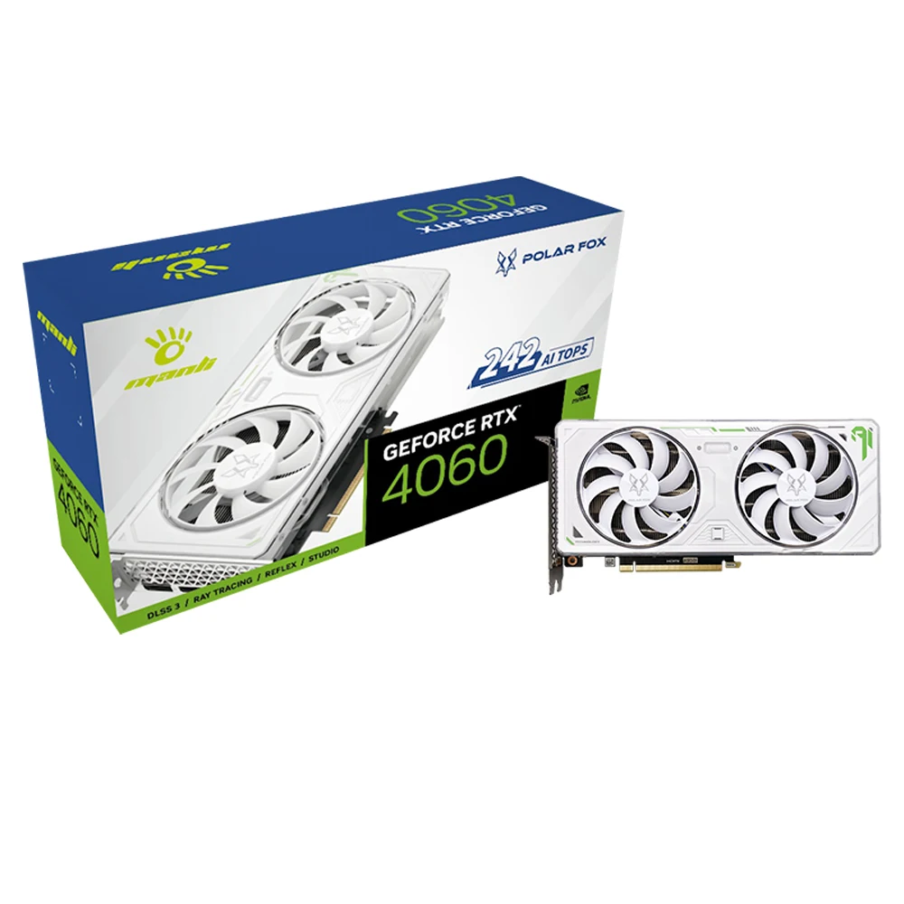 MANLI GIVOS RTX 4060 Polar Fox D6 8GB TWIN FAN White