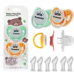 Miyocar Lovely Custom Baby Pacifiers Personalized with Name Bring All Sized Silicone Replacement Teat (2 Pcs) for Boy and Girl