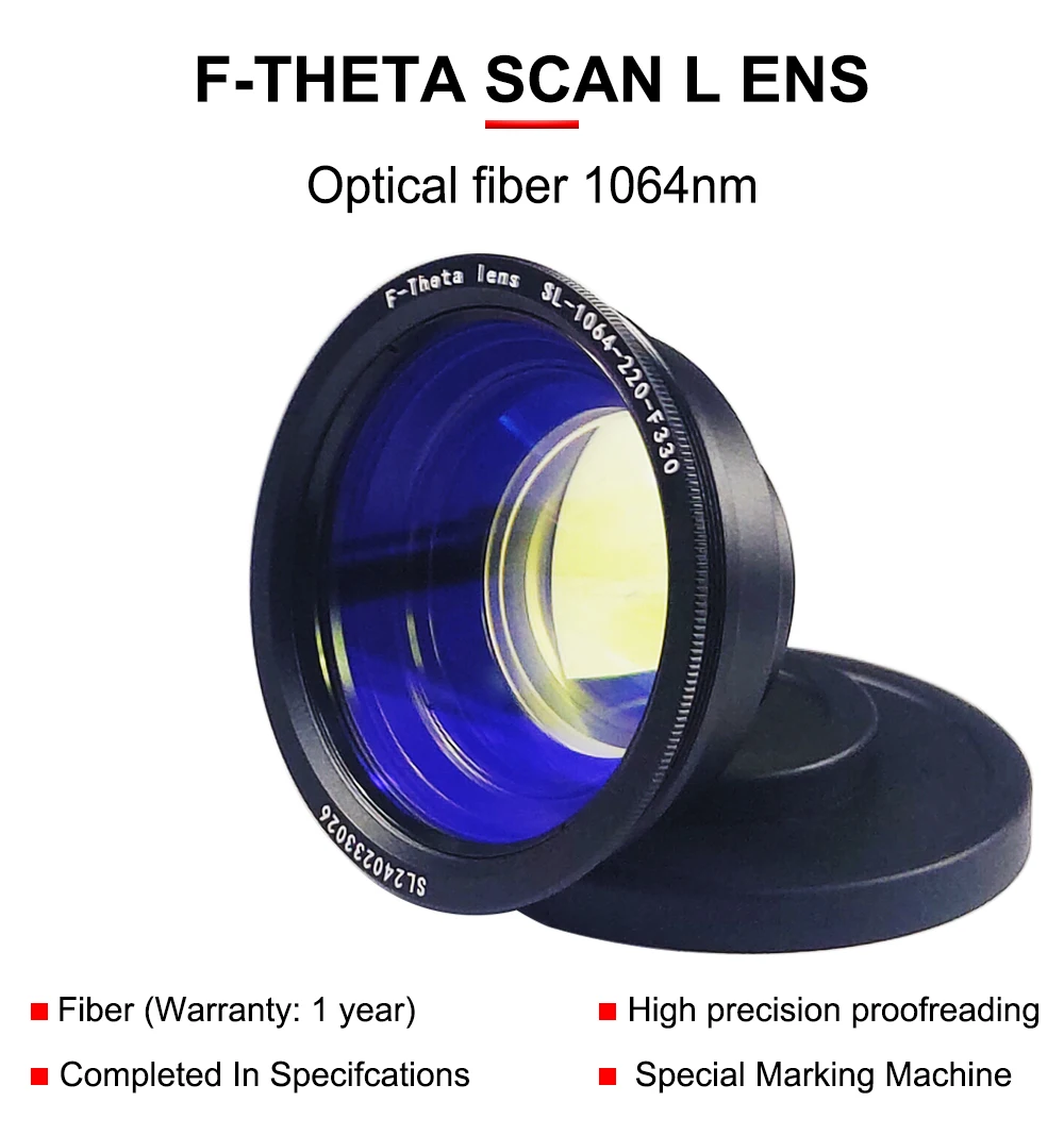 HUNST F-Theta-Linse, 1064 nm, Fokuslinse, Laser-Brennweite 100–420 mm, Scanfeld 70 x 70–300 x 300 für YAG-Faserlaser-Galvo-System – Detail 2
