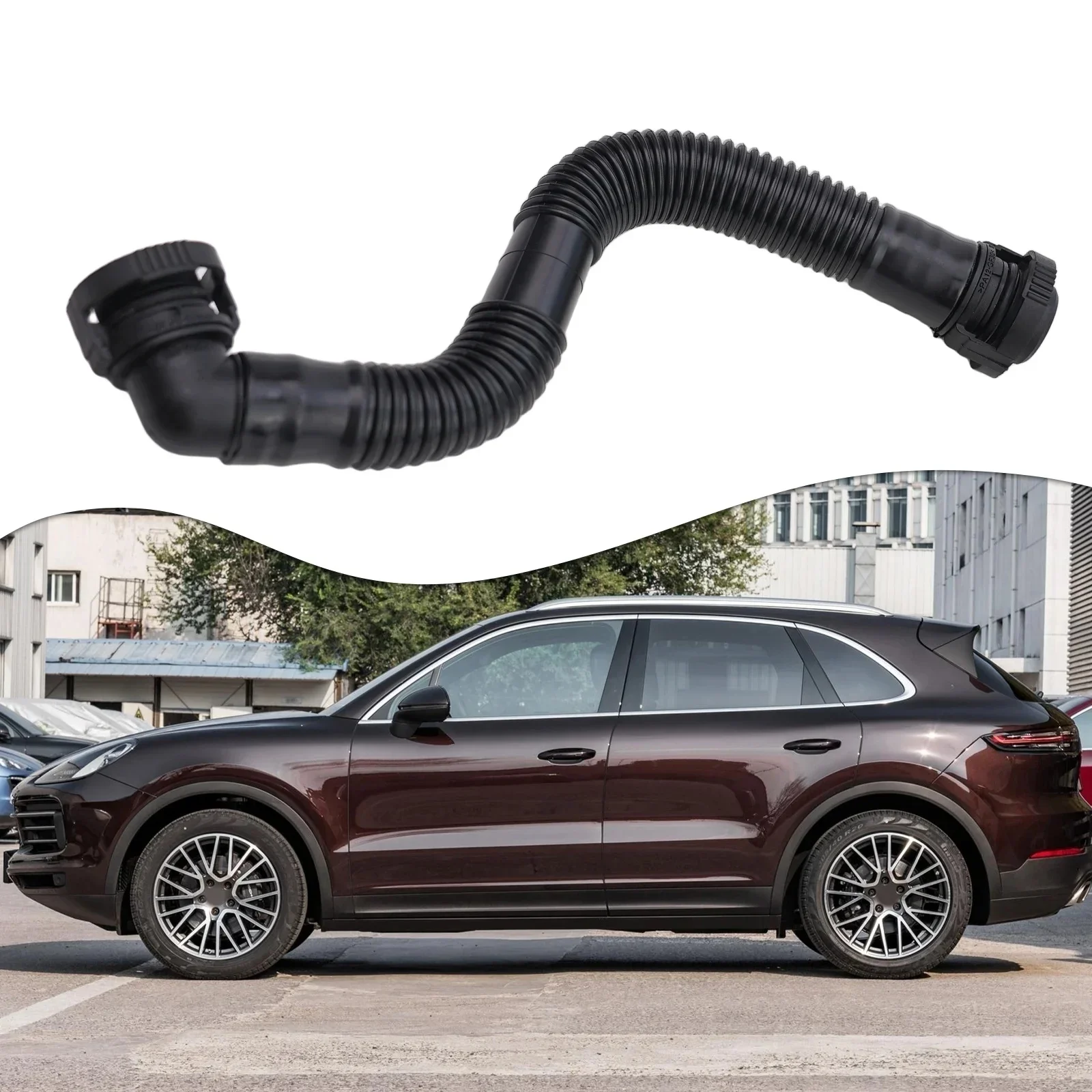 Wąż odpowietrzający Skrzynia korbowa silnika Samochód 03-2006 4,5L V8 94810721702   Akcesorium w kolorze czarnym do wymiany Porsche — zdjęcie 2