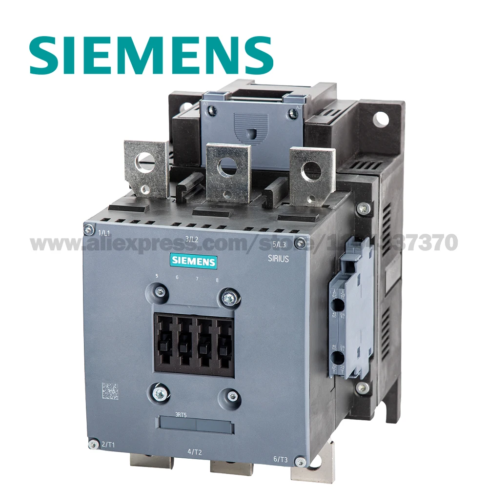 قواطع SIEMENS SIRIUS 3RT 220-240 فولت تيار متردد/تيار مستمر تيار متردد 110 كيلو وات 400 فولت تيار متردد (50-60 هرتز) اتصالات مساعدة تيار مستمر 2NO + 2NC 3 أقطاب 3RT5064-6AP36