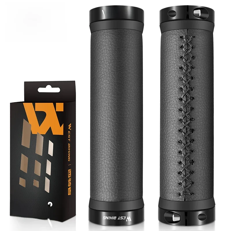 AliExpress West Biking WEST BIKING Bike Handlebar Grips Double-Sided Aluminum Alloy Locking Ring Non-slip Shock Absorption Bike Grip Cycling Accessorie