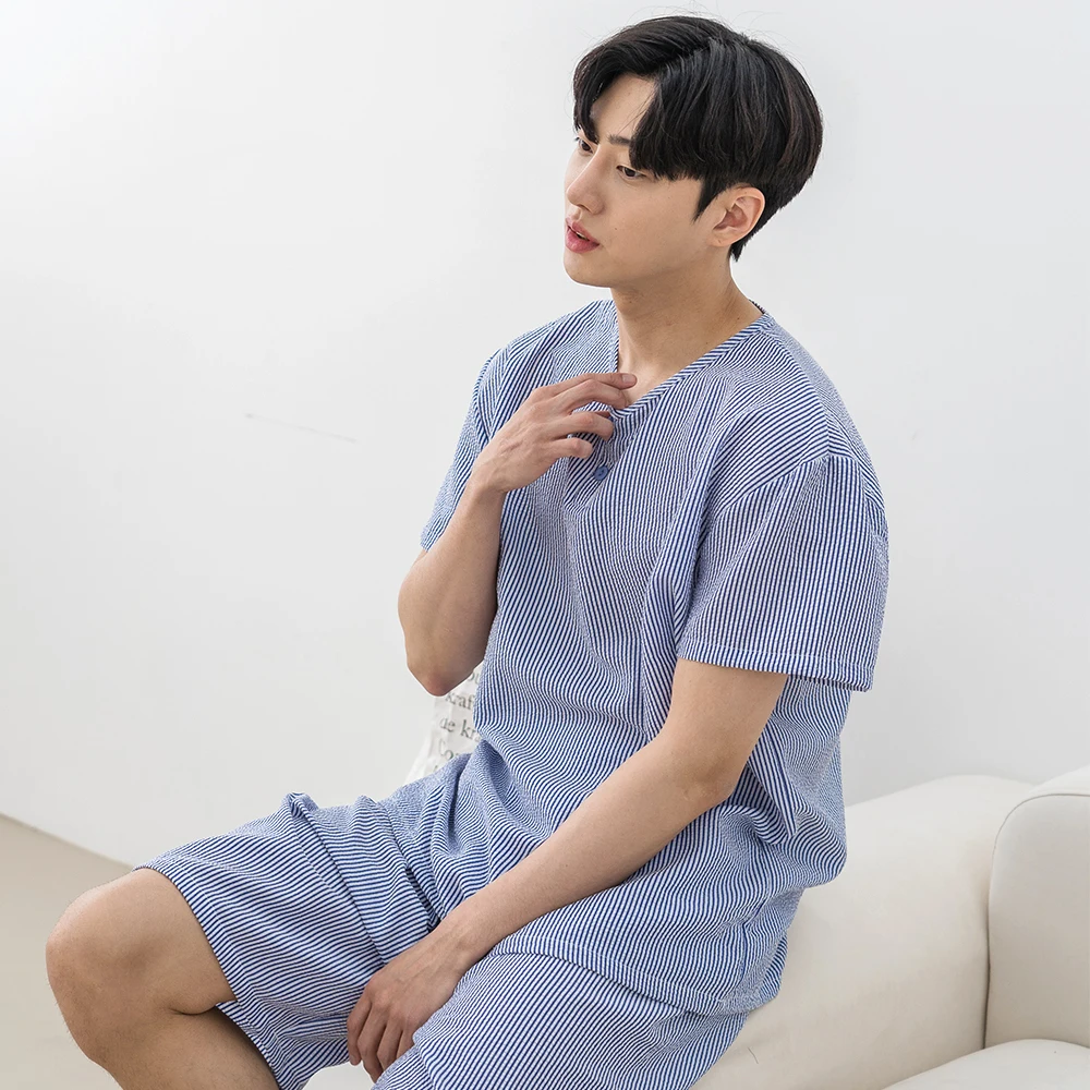 에이원 남성용 쿨 엠보 반팔/잠옷/파자마세트/시원한/파자마/홈웨어/한국인 리뷰 많은 잠옷