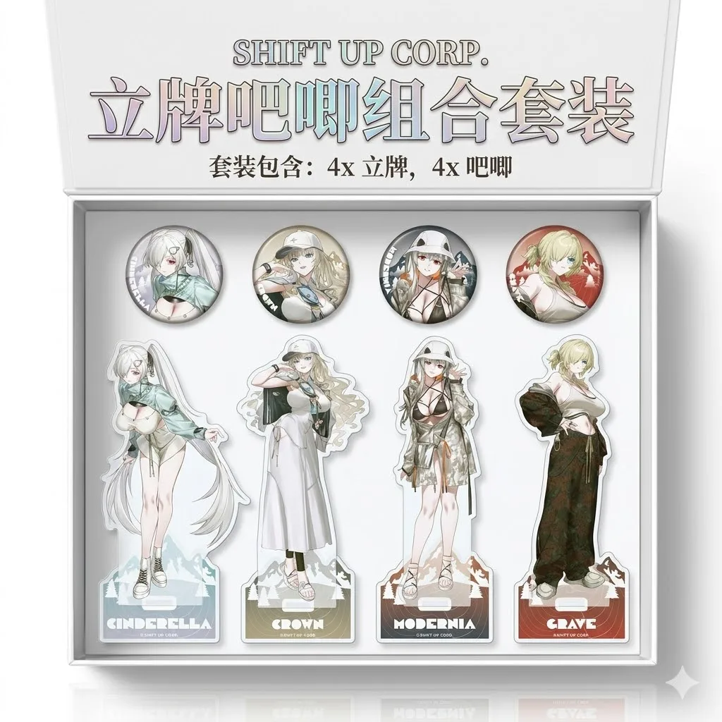 Grave Warrior Acrylic Stand 15cm Blondegirl Anime Figure Shaker Badge Metal Camouflage Hoodie Streetwear Desk Keychain Gift