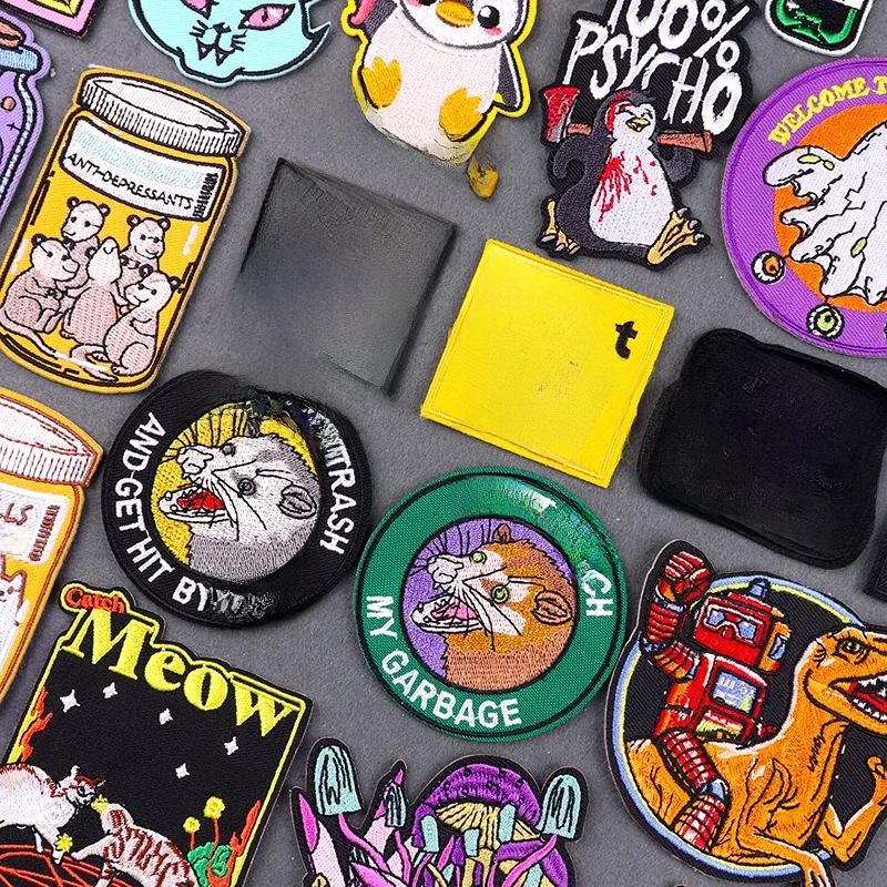 Ne me touchez pas Patch brodé bricolage fer sur patchs pour vêtements patchs thermoadhésifs sur vêtements chat Psycho Patch autocollants