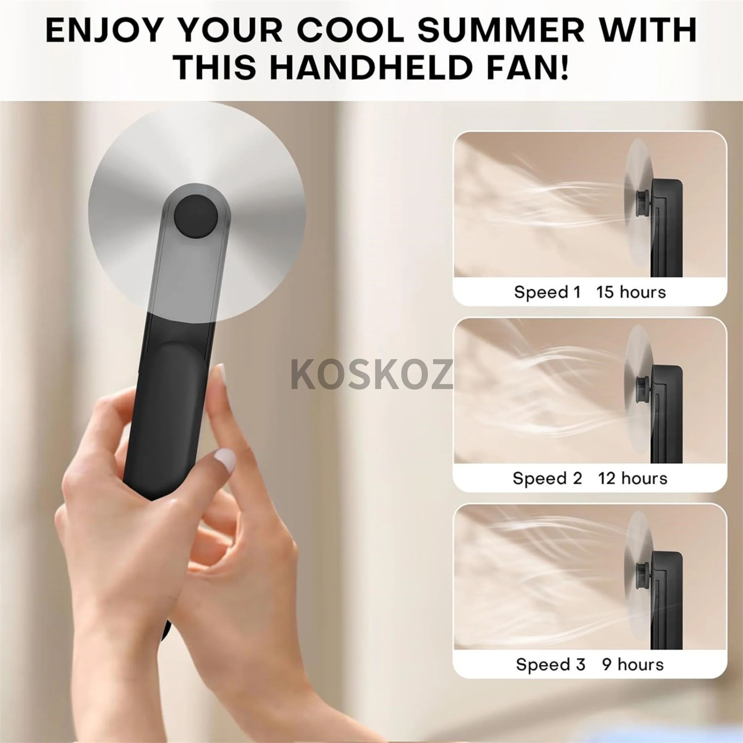 Handheld Mini Fan, Portable Small Pocket Fan, USB Rechargeable Personal Fan with Power Bank, Travel Summer Essentials for Women