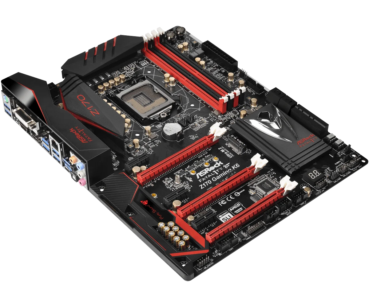 Imagem -04 - Placa-mãe Gaming k6 Lga 1151 Intel Z170 Suporte Core I57400 7100 6500 6300 G4520 7700 Cpu Ddr4 64gb Asrock-fatal1ty