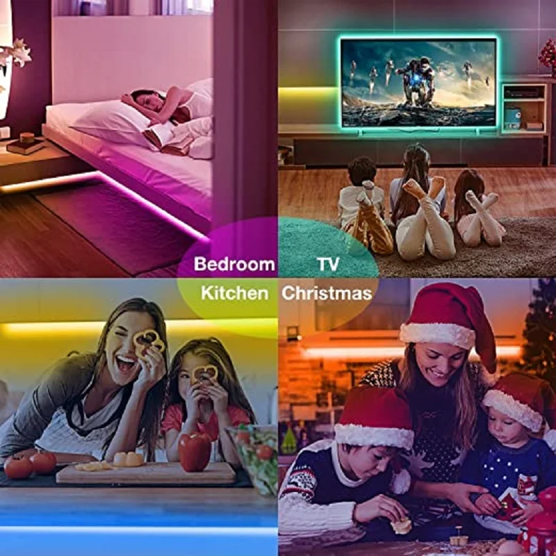 Diody na wstążce LED 1-5m 10m 15m 20m 30m do dekoracji pokoju 5050 taśma RGB Ice Lights pilot Bluetooth 2023 podświetlenie TV Led Lights