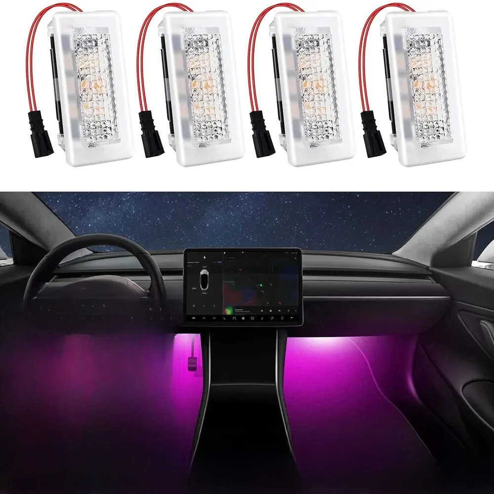 Für Tesla Model Y Model 3 Highland Ultrahelle Innenraum-Fußraumbeleuchtung Kompatibel mit Model 3/Y/S/X Innenraum-LED-Lampen-Set