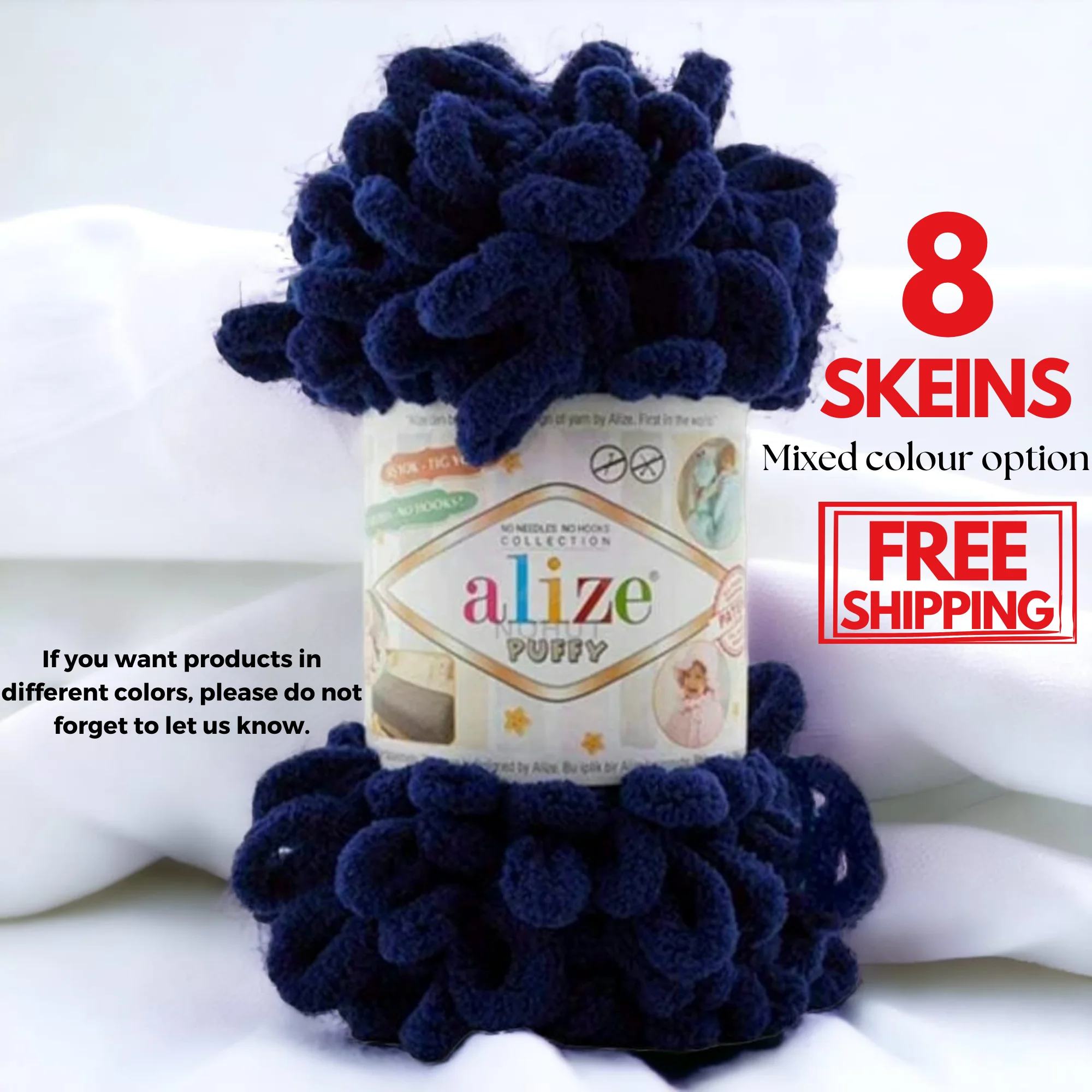 Alize Puffy 8X100 Gr Plush Velvet Yarn Hand Knitting Amigurumi DIY Baby Knitwear Scarf Blanket Sweater Beanie Ornaments Home Tex