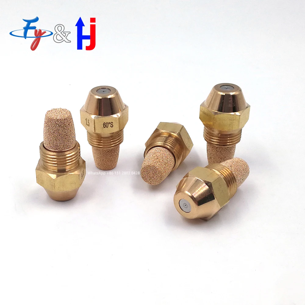 Brass Fuel Oil Nozzle, Solid Spray, Diesel Burner Injection, Combustion Jet, Boiler Heater, 0.3-6.0 USgal/H, 60 Degree 9/16\