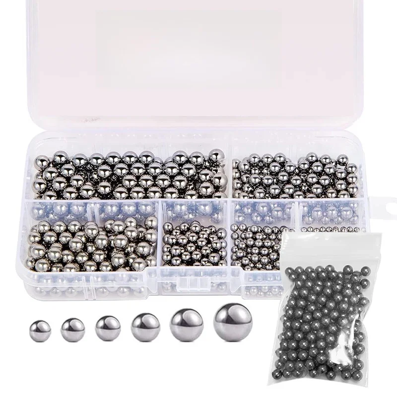 AliExpress NONE 600Pcs, 6 Size 1/4" - 3/32" Sae Precision Chrome Steel Assorted Loose Bicycle Bearing Ball Assortment Kit (Sae)