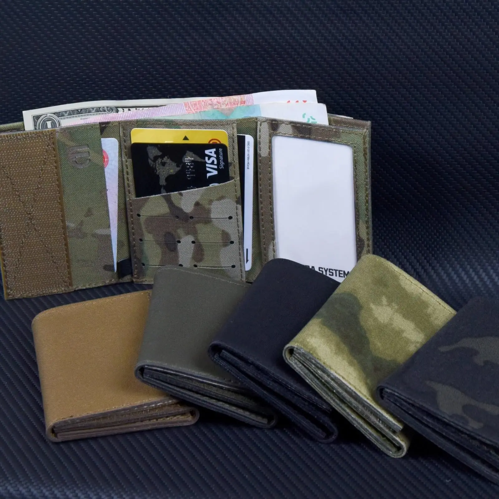 

Tactical RFID Blocking Card Holder with EMC Shielding Privacy Protection Minimalist Laser Cut Slim Wallet Portable EDC Card Case