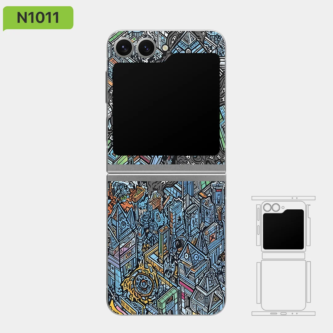 فينيل لف الجلد، لهاتف Samsung Z flip 7/6/5/4/3، Lost City By Nexa Skins، حماية من الخدش، ZF054 #3