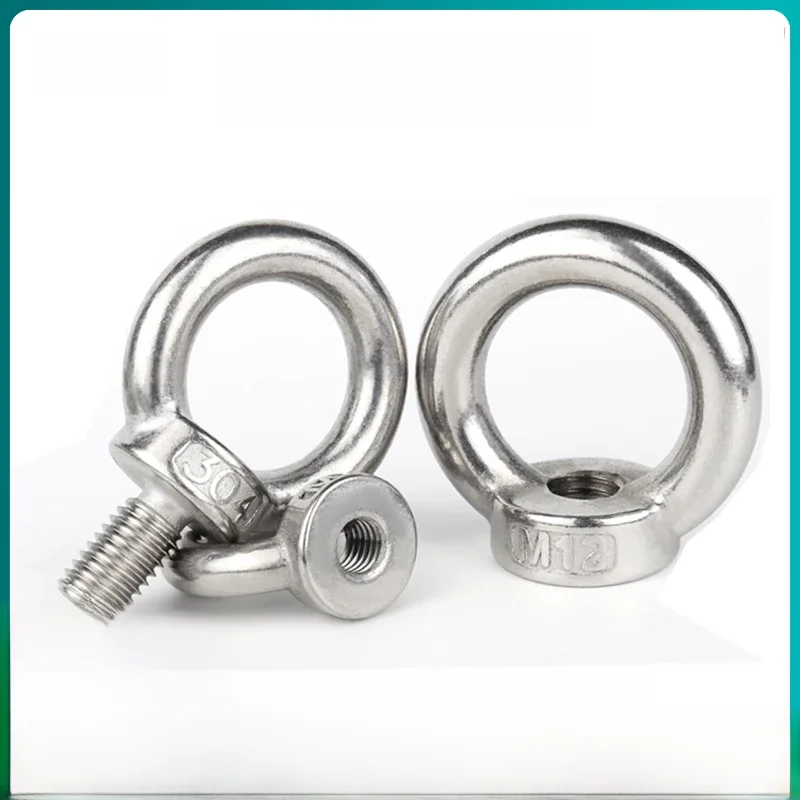 Écrous à œil de levage en acier inoxydable 304, anneau à vis, boulon à œil, vis à écrou d'accrochage M3 M4 M5 M6 M8 M10 M12