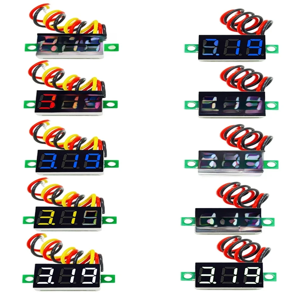 Mini Module d'affichage numérique LED rouge bleu, DC2.5V-32V DC0-100V, voltmètre, testeur de tension, panneau, jauge pour moto et voiture, bricolage