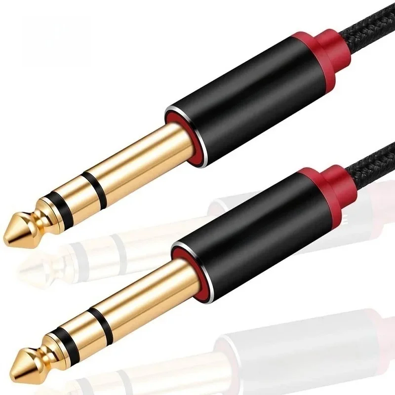 Kabel instrumentalny TRS 1/4 cala, zestaw 2 sztuk, kabel audio stereo z wtykiem męskim 6,3 mm, odpowiedni do gitary elektrycznej, basu. — zdjęcie produktu 7