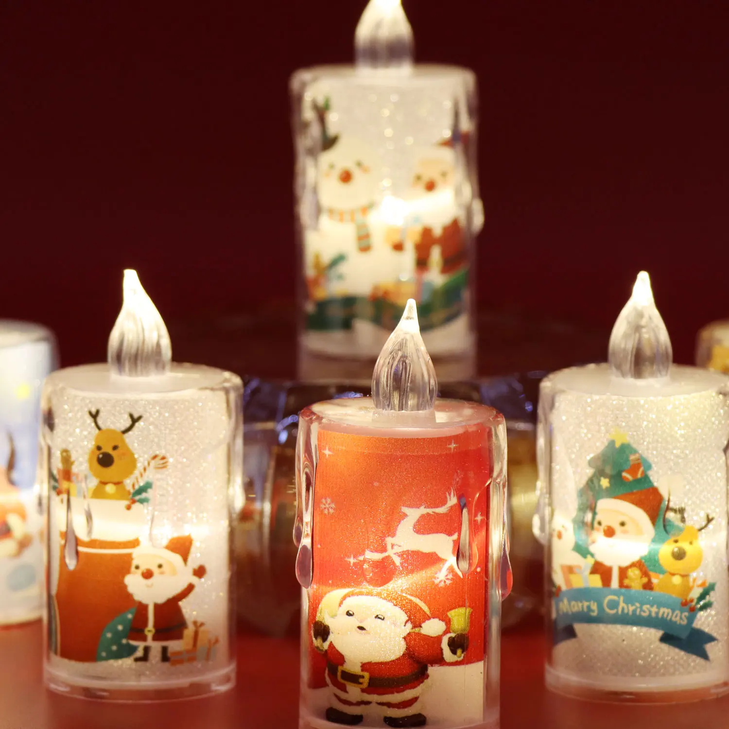 1PC Flameless Candles,  LED  Lights Candles Battery Operated,  Flameless Tealight Candles for Halloween Diwali Fall Christma