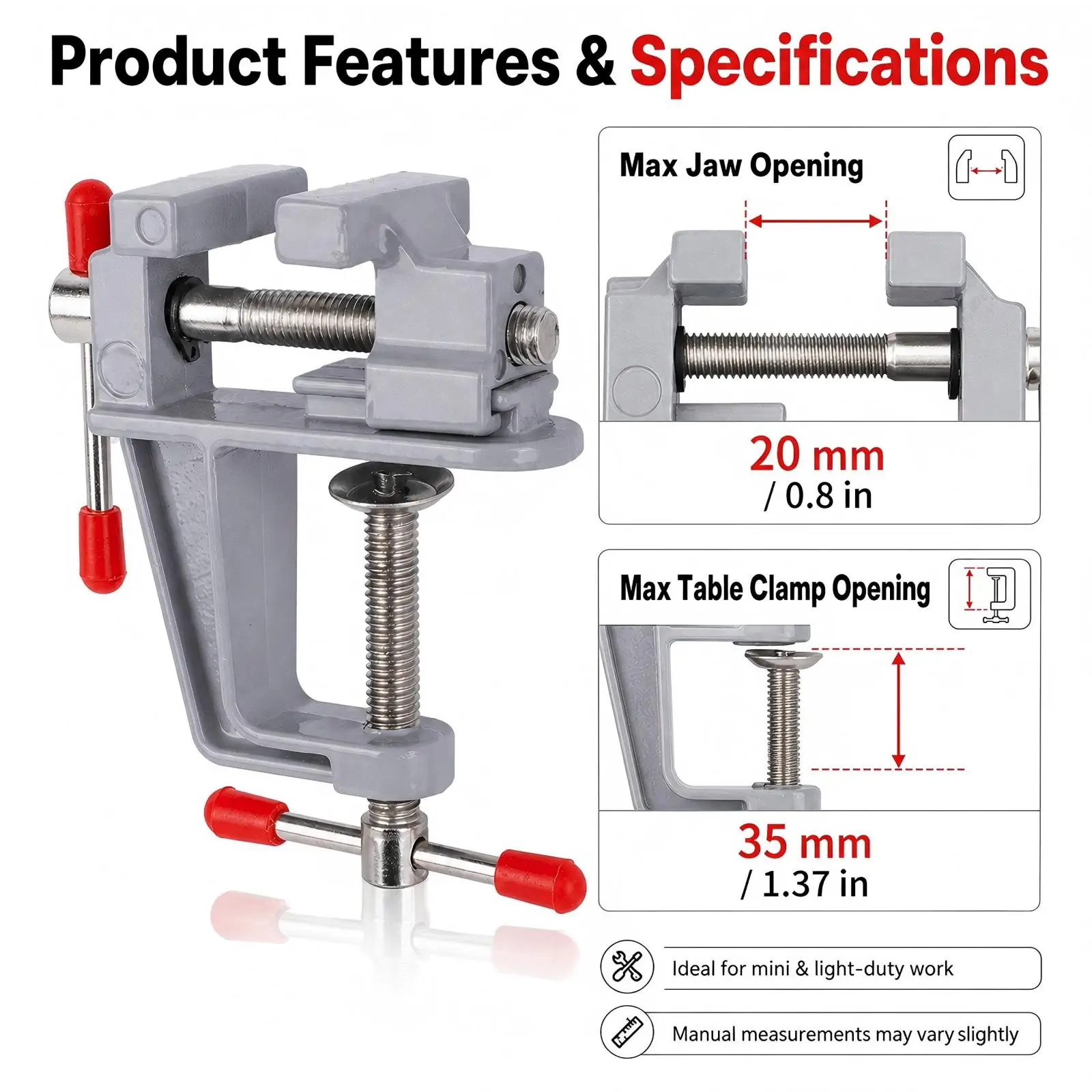 

AHT Mini Bench Vise Universal Suction Cup Table Vise Carving Engraving Fixture DIY Craft Jewelry Repair Clamping Hand Tool Block