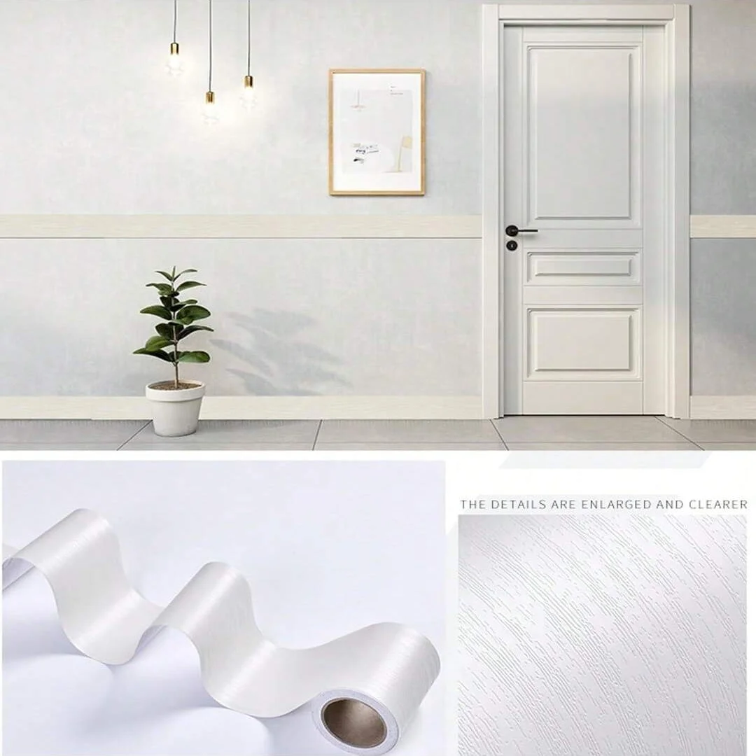 1 لفة 8 سم × 5 م ملصق إصلاح إطار الباب PVC ذاتي اللصق من الخشب الحبوب - لوح التفاف سهل التركيب وحواف ديكور الحائط، مثالي