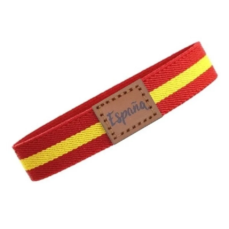 Lot of 10 classic Spain flag elastic bracelets