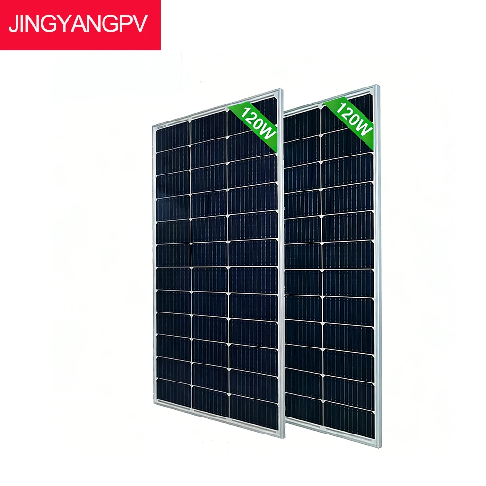 Sztywny panel słoneczny ze szkła o mocy 120W, 18V, wysokowydajny, wodoodporny, przenośny moduł słoneczny do dachu domu, na kemping, do kampera, do systemów off-grid. — 2