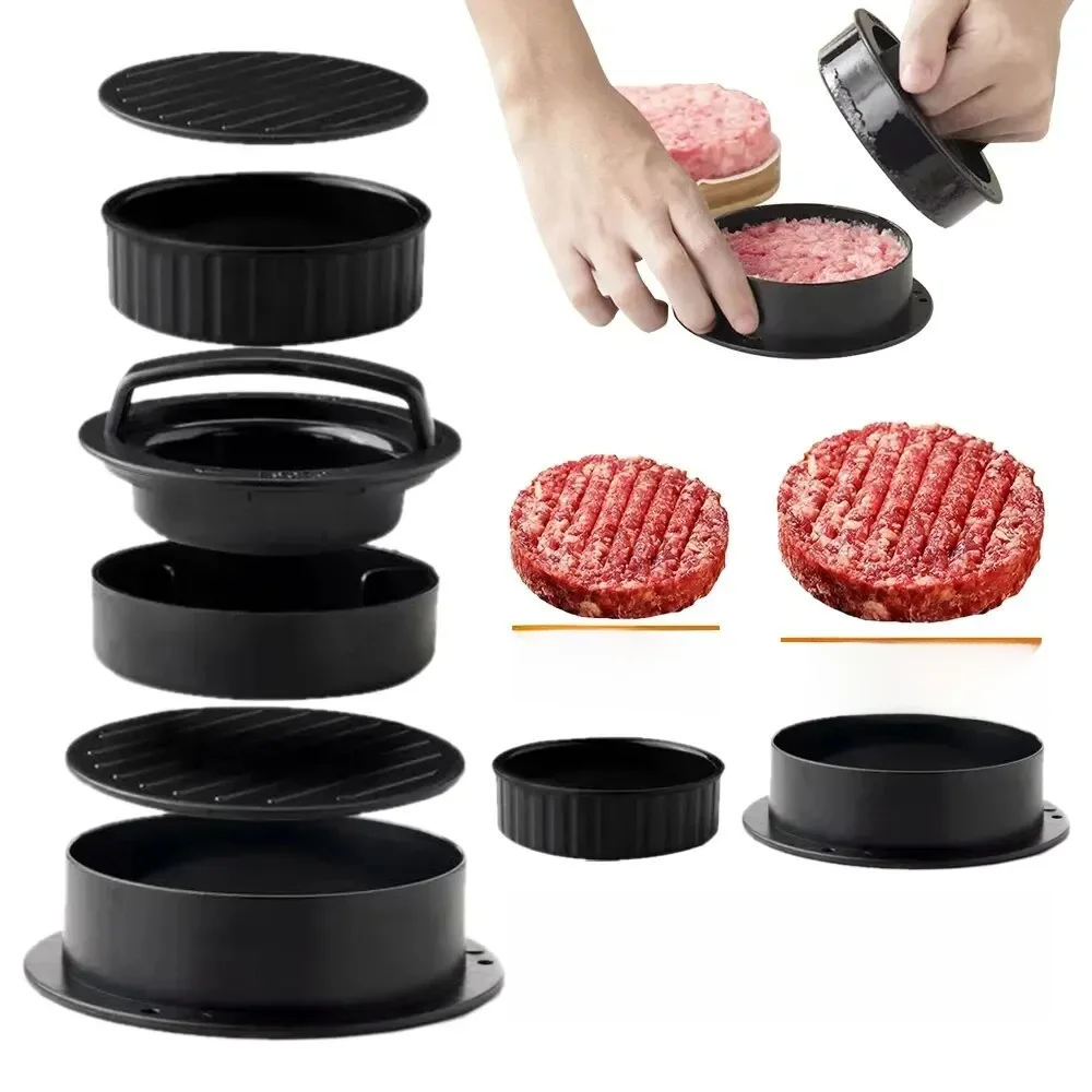 Okrągła prasa do hamburgerów Grill wołowy Food-Grade ABS Hamburger pomocnik prasa do mięsa kotlety Patty Maker formy gadżety kuchenne — zdjęcie 2