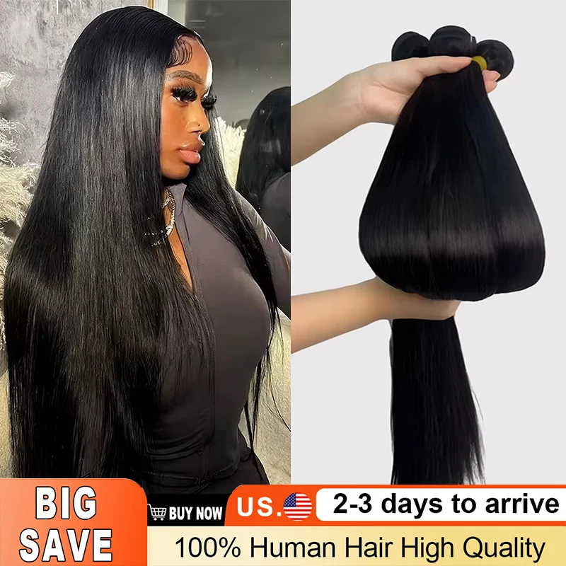 12A Bone Straight 100% Real Human Hair Bundles 30 40 Inch Raw Hair 4 5 Bundles Brazilian Hair Weave Extensions For Black Women